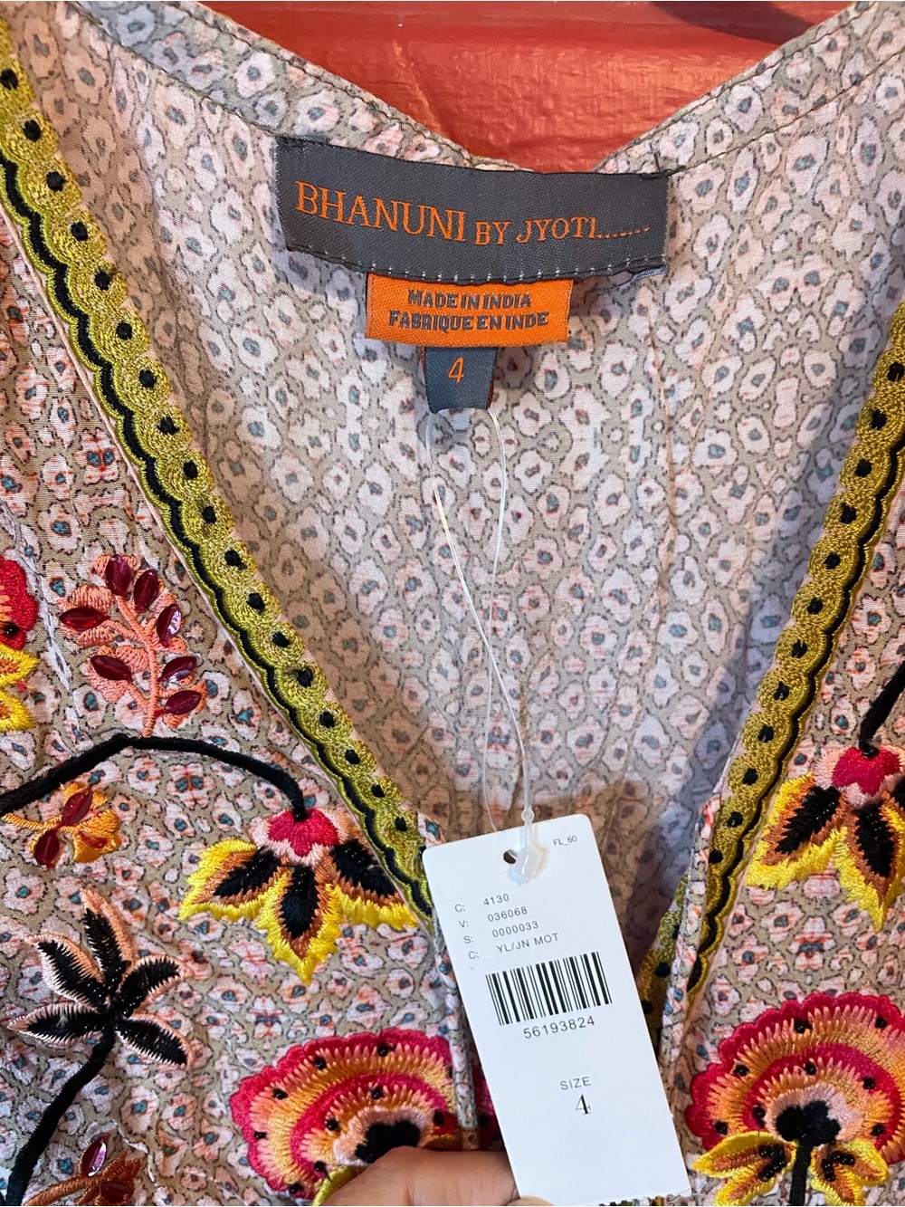 Anthropologie Bhanuni by Jyoti Embroidered Boho Maxi Dress NWT - Picture 2 of 7